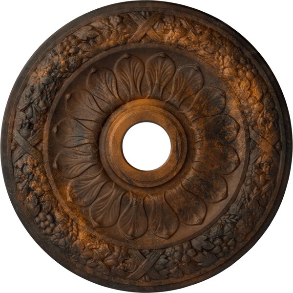 Ekena Millwork Swindon Ceiling Medallion (Fits Canopies up to 6 1/8"), Hand-Painted Rust, 24"OD x 4"ID x 1 1/2"P CM24SWRUS - main